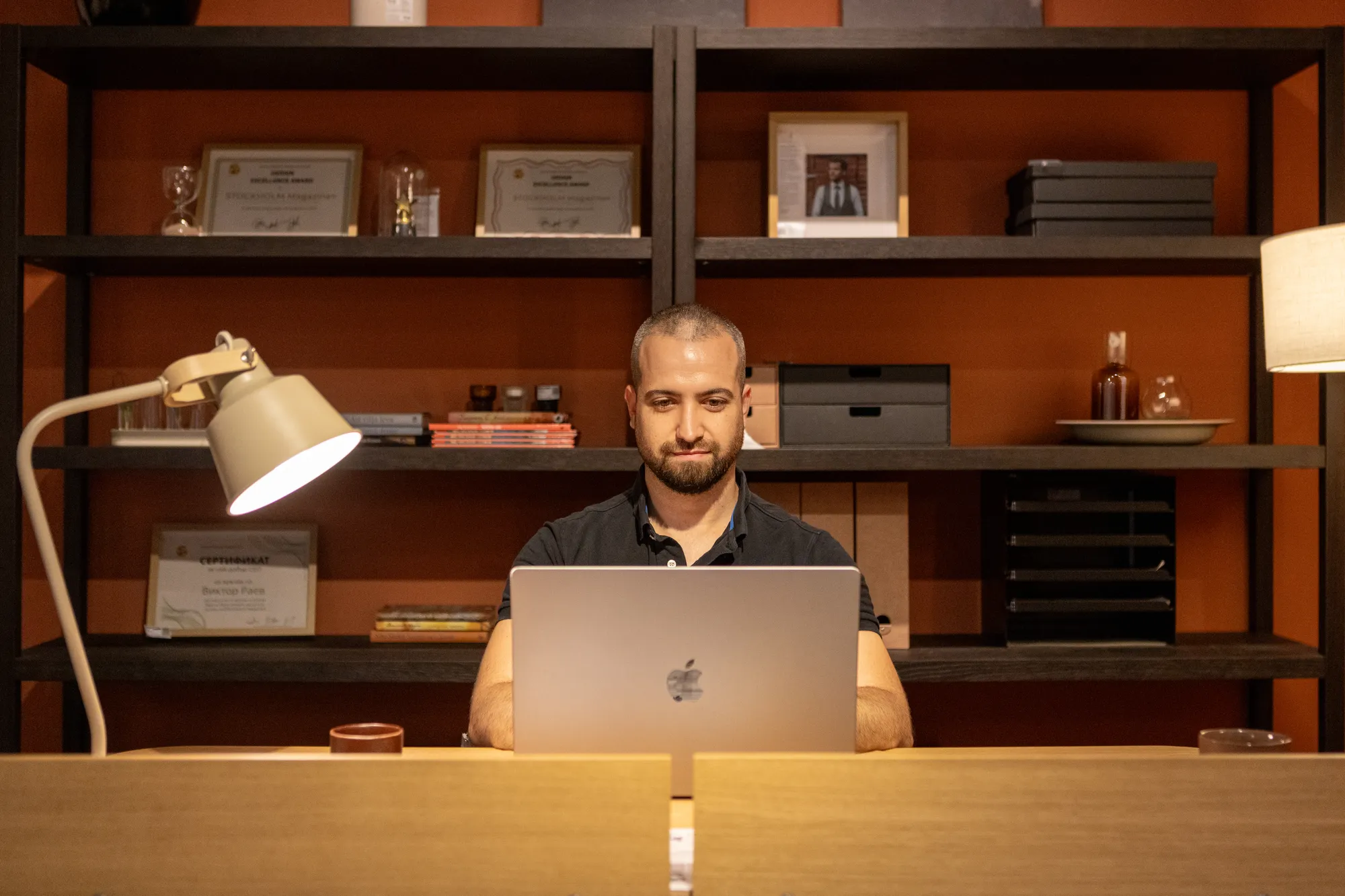 The Nine Taps founder at his desk