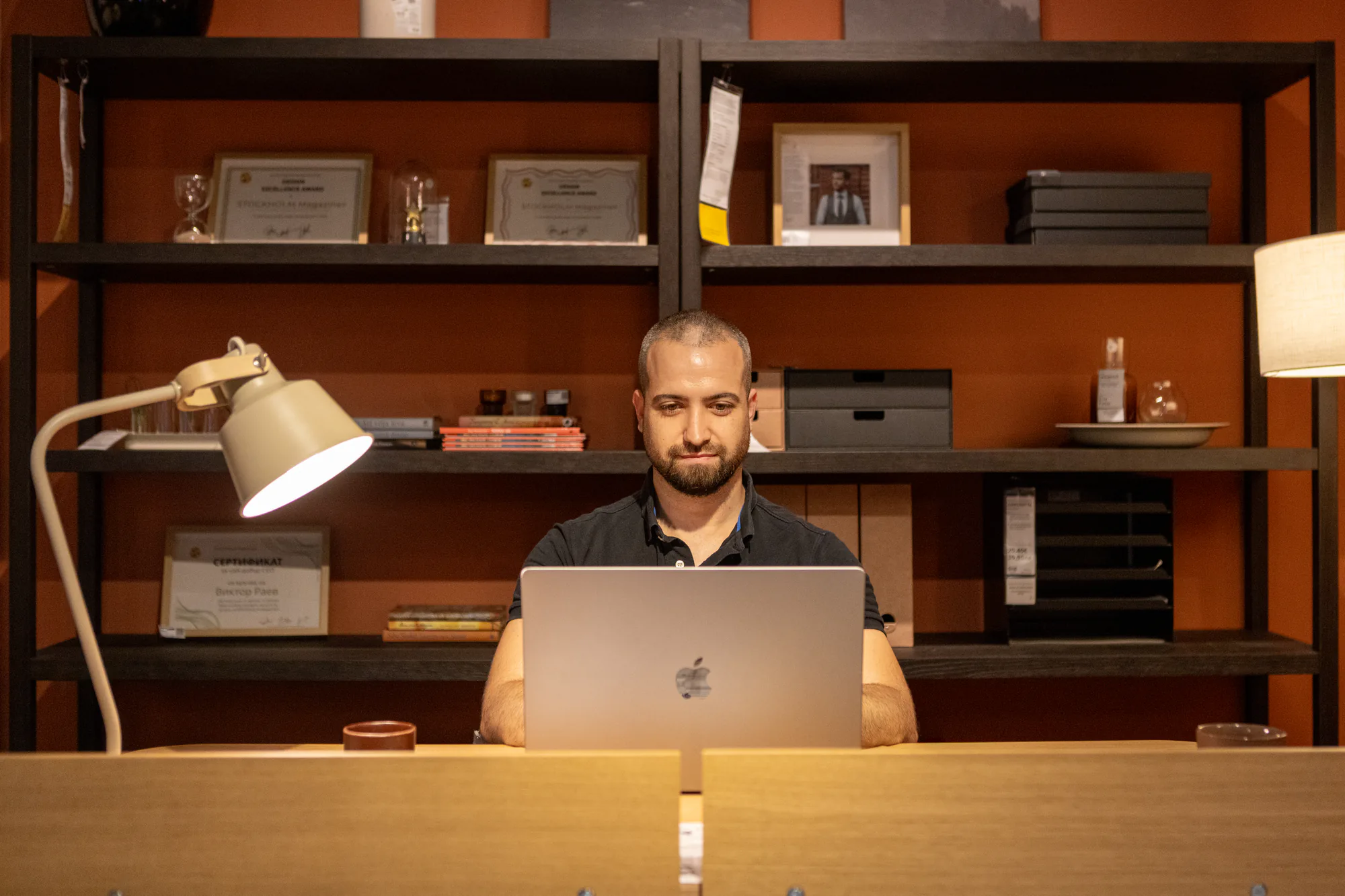 The Nine Taps founder at his desk