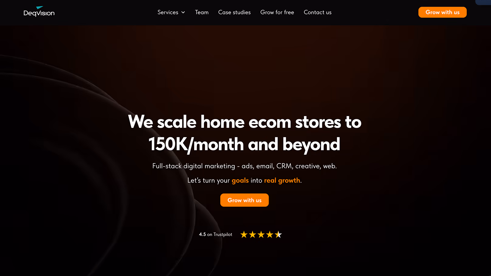 Deq Vision: pixel-perfect Webflow build for a marketing agency