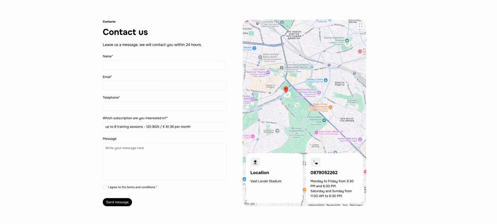 Fit Kids: landing page