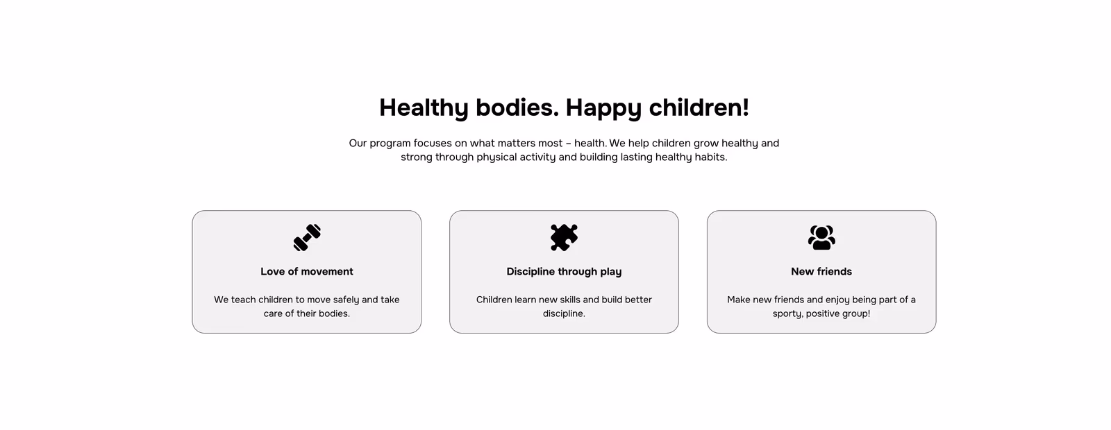 Fit Kids: programme detail